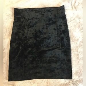 Black velvet bodycon skirt